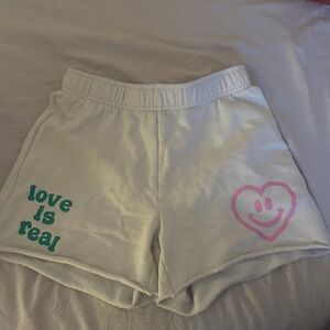 PacSun White Shorts with Pink and Green Details